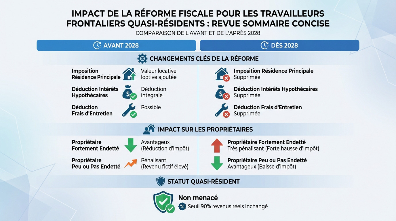 Impact de la réforme fiscale 2028 sur les frontaliers suisses quasi-résidents