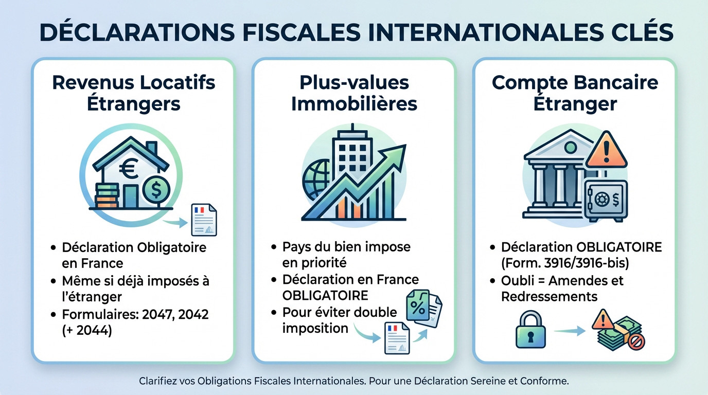 Formulaires fiscaux nécessaires pour déclarer les revenus immobiliers étrangers