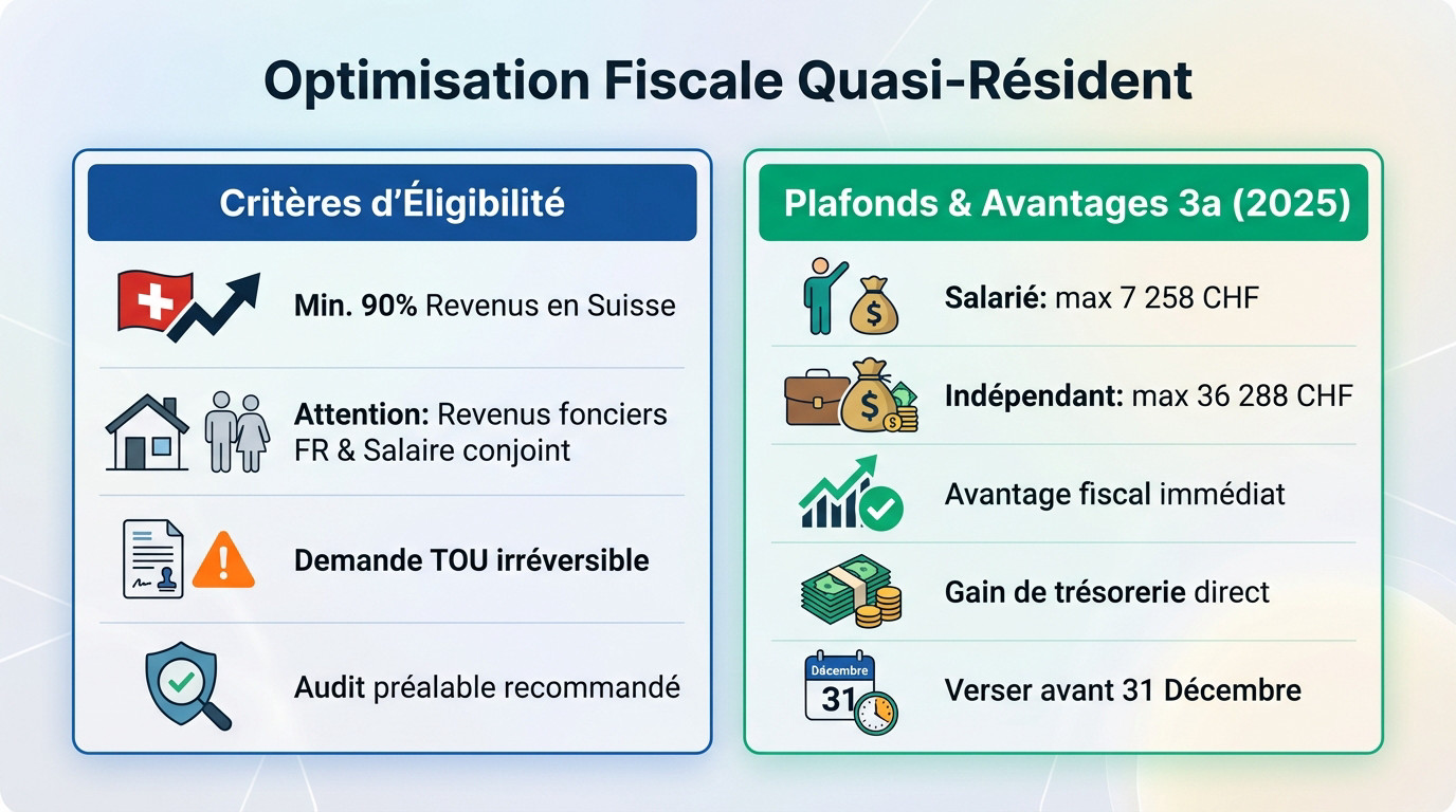 Optimisation fiscale quasi-résident Suisse 3ème pilier