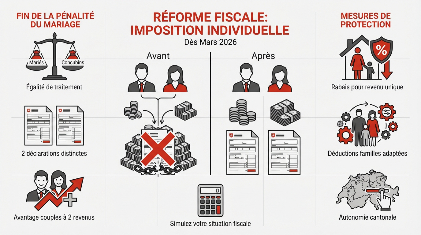 Réforme de l'imposition individuelle en Suisse dès 2026