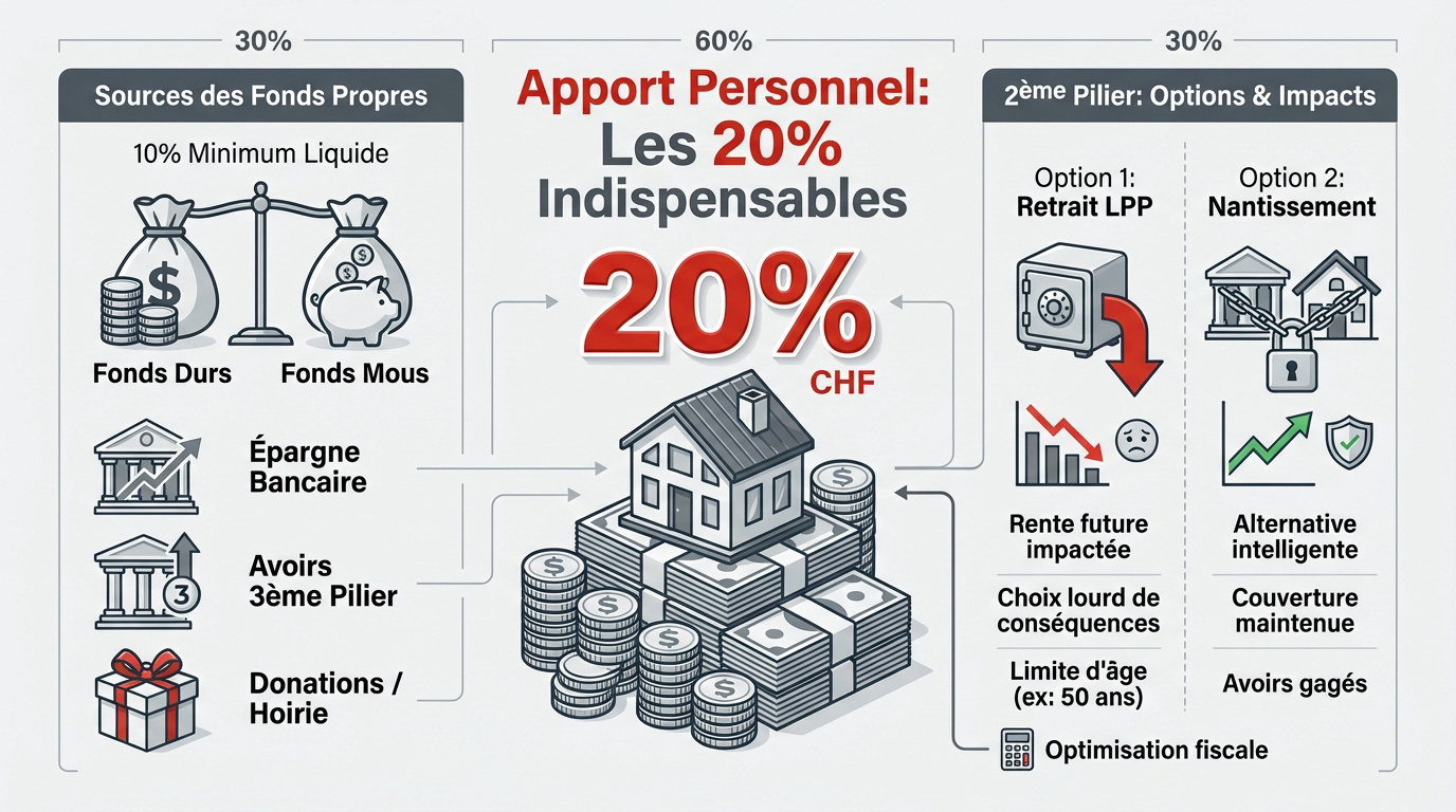 Sources de fonds propres pour un achat immobilier en Suisse
