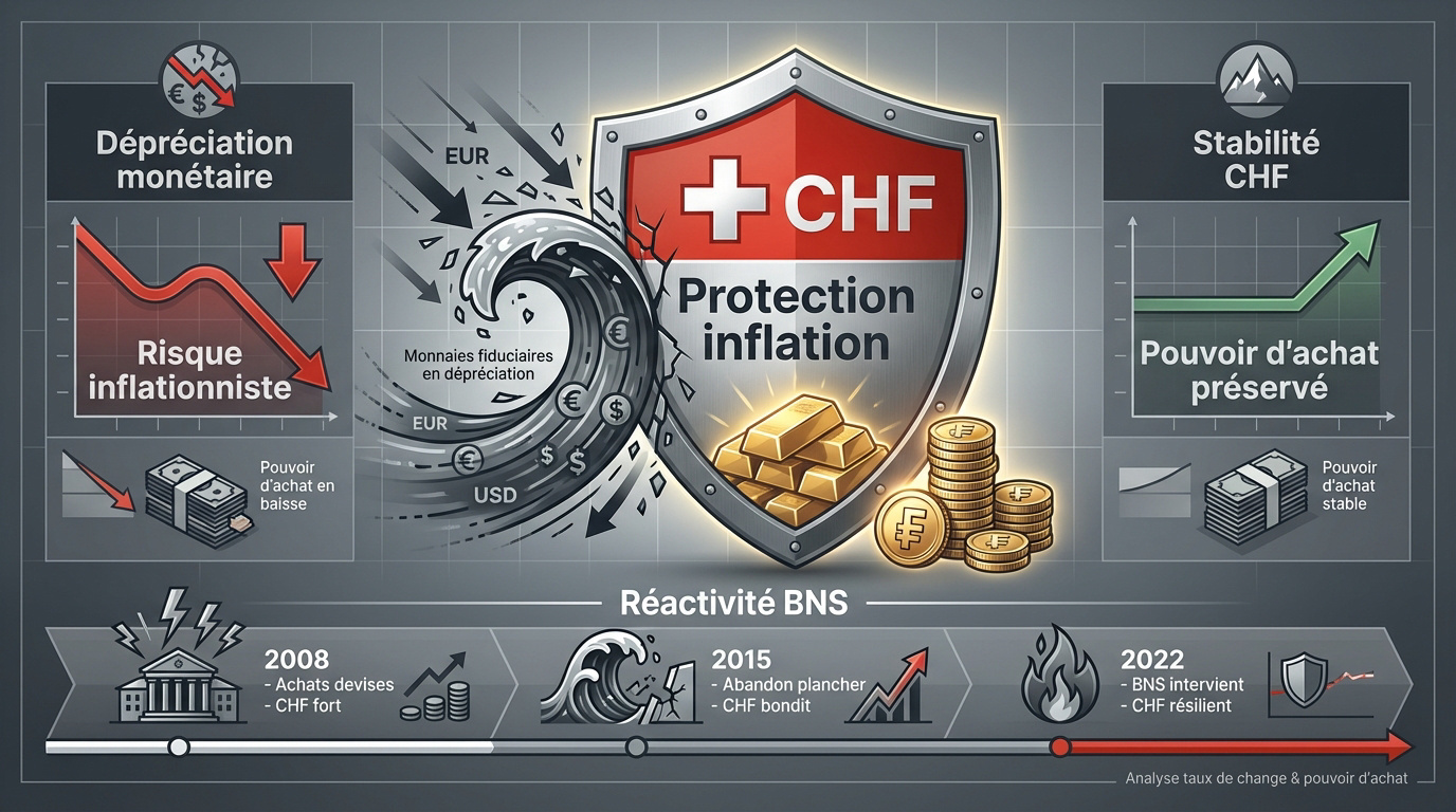 Le franc suisse comme protection contre l'inflation et la dévaluation monétaire