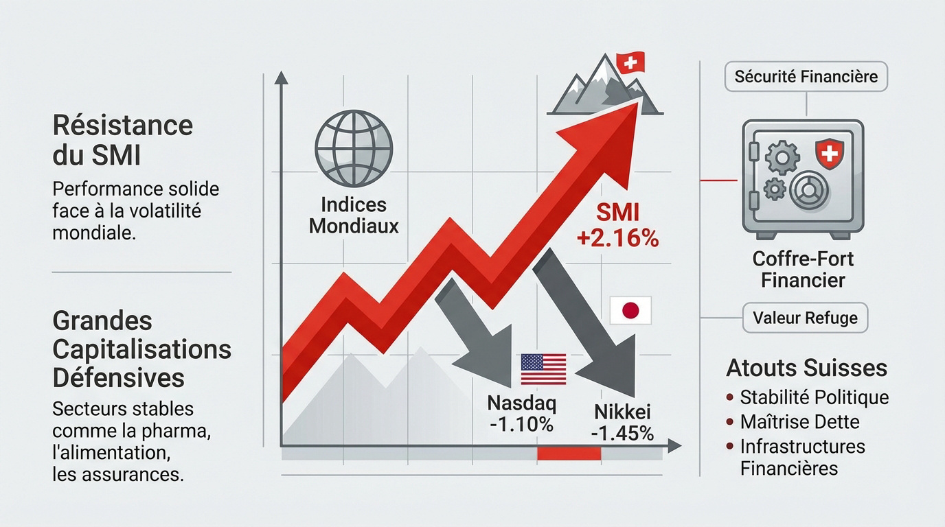 Performance boursière positive du SMI suisse face à la correction mondiale