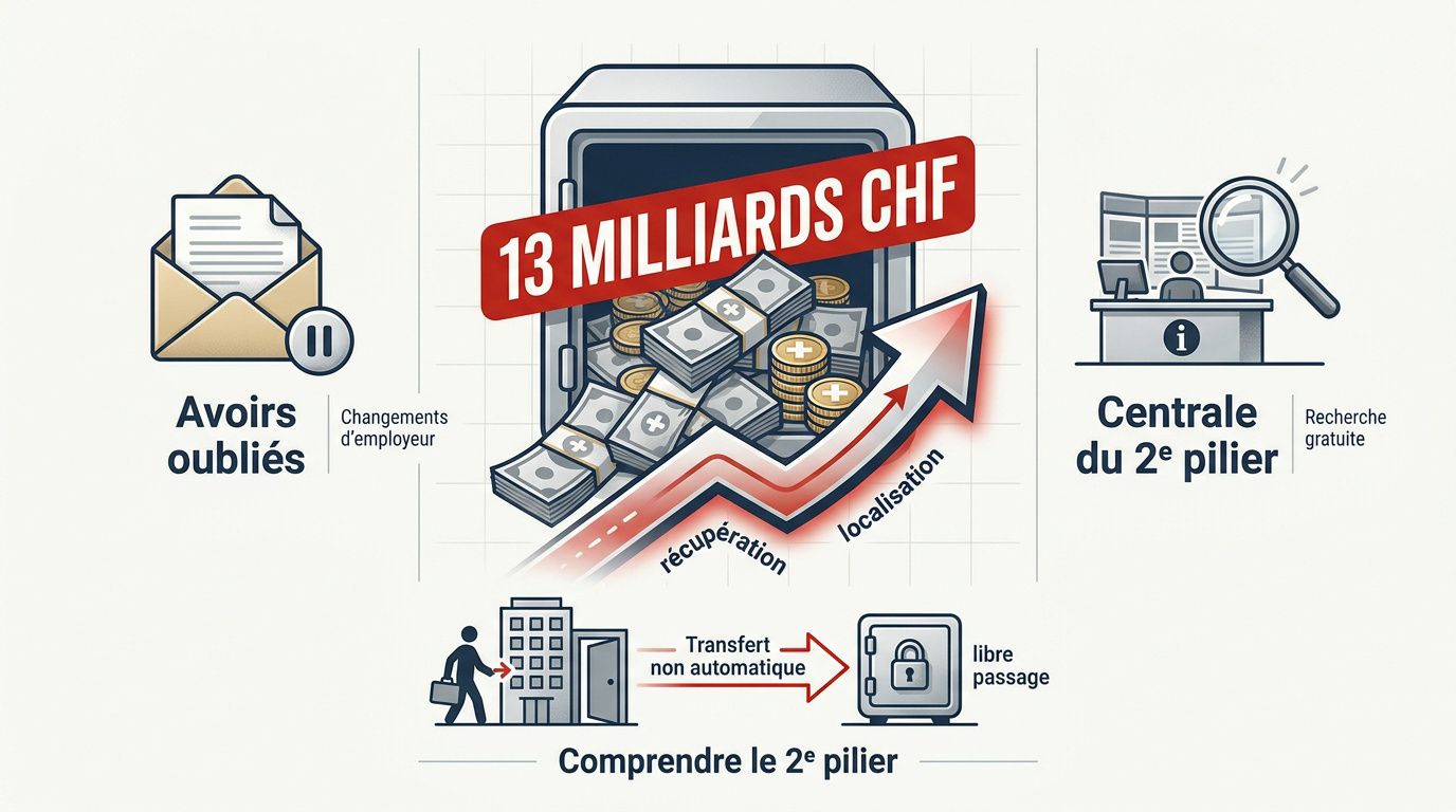 Illustration des fonds de libre passage non réclamés en Suisse