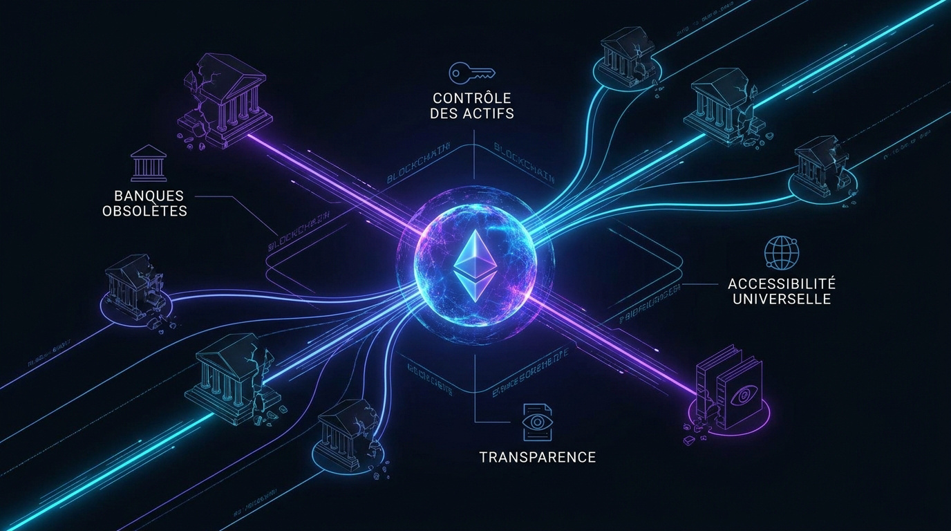 Représentation technologique de la finance décentralisée et de la blockchain Ethereum
