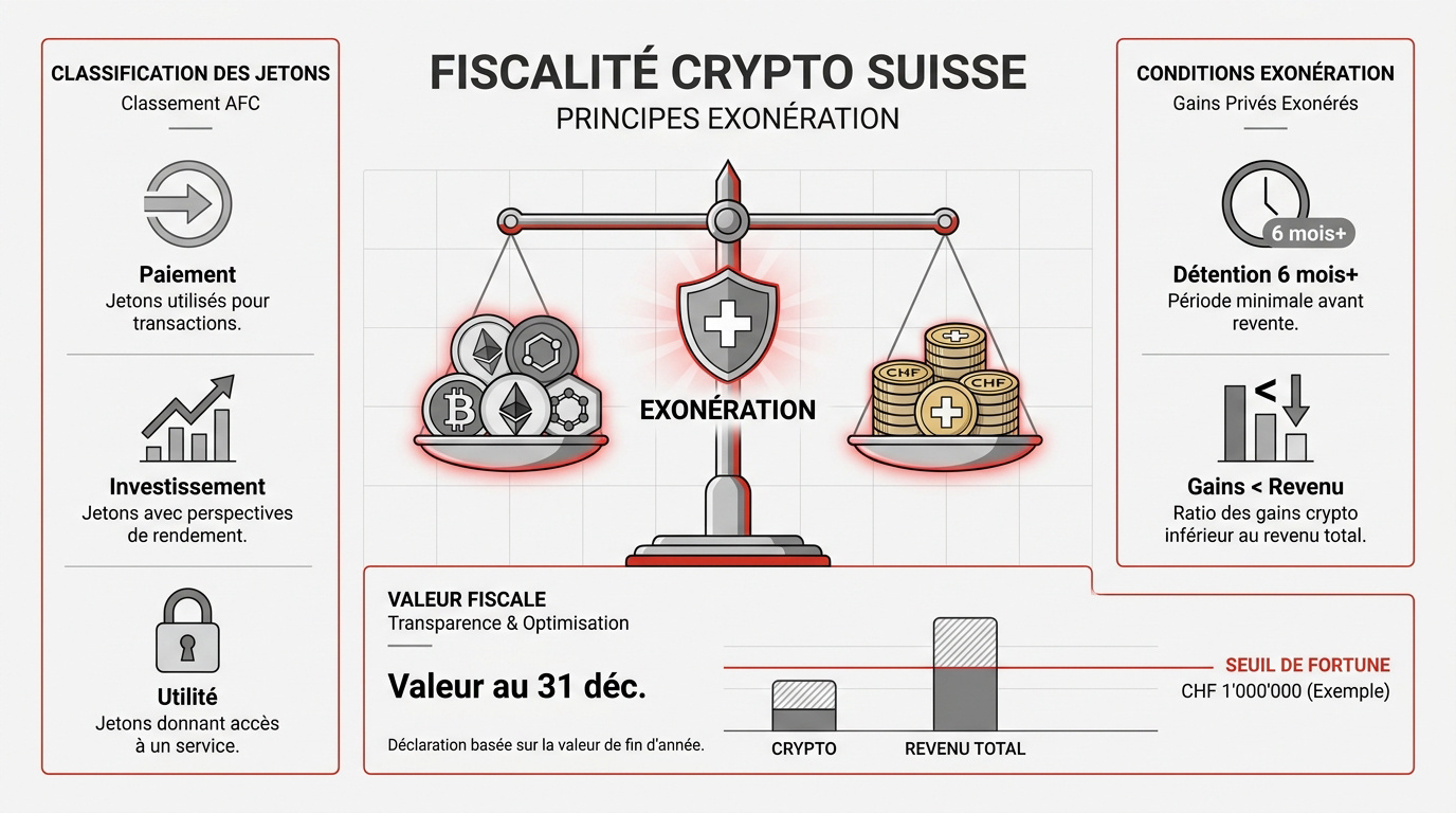 Représentation de la fiscalité des actifs numériques en Suisse