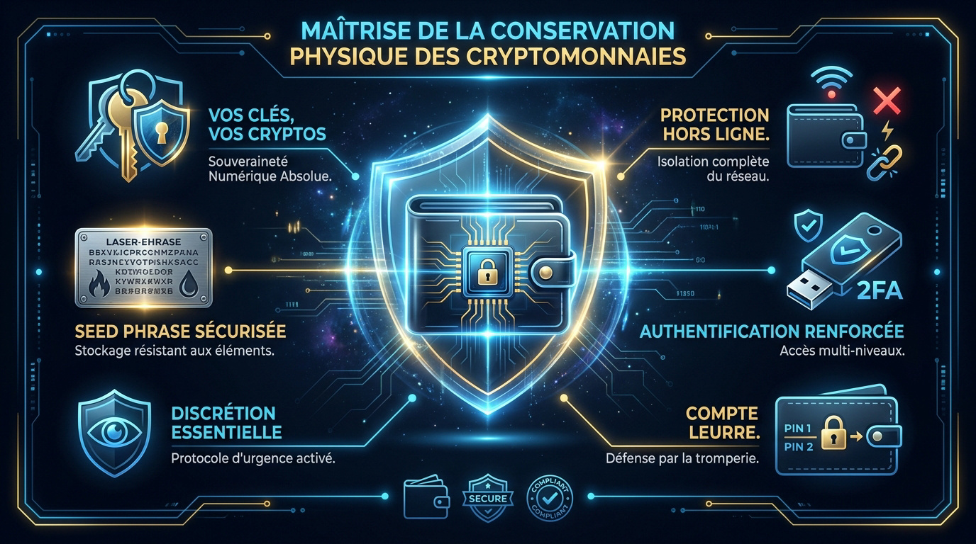 Coffre-fort numérique et stockage physique sécurisé de cryptomonnaies