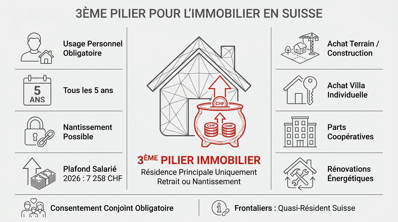 Utilisation du 3ème pilier pour le financement de la résidence principale en Suisse