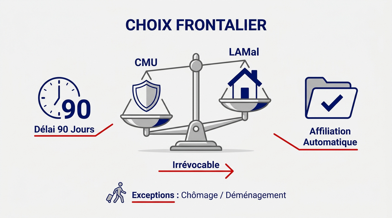 Comparatif entre le régime CMU français et l'assurance LAMal suisse pour les travailleurs frontaliers