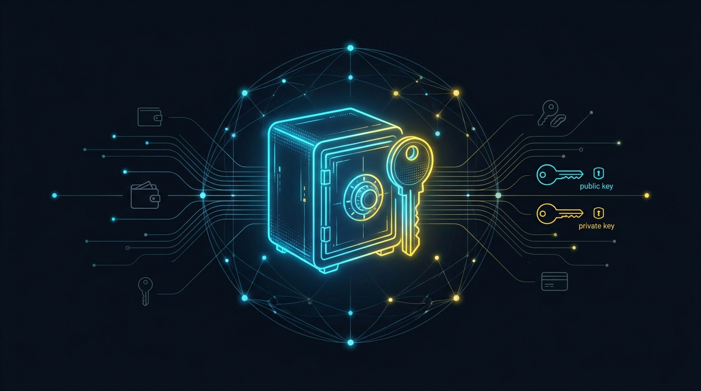 Coffre-fort numérique sécurisant des clés de cryptage pour la protection des actifs