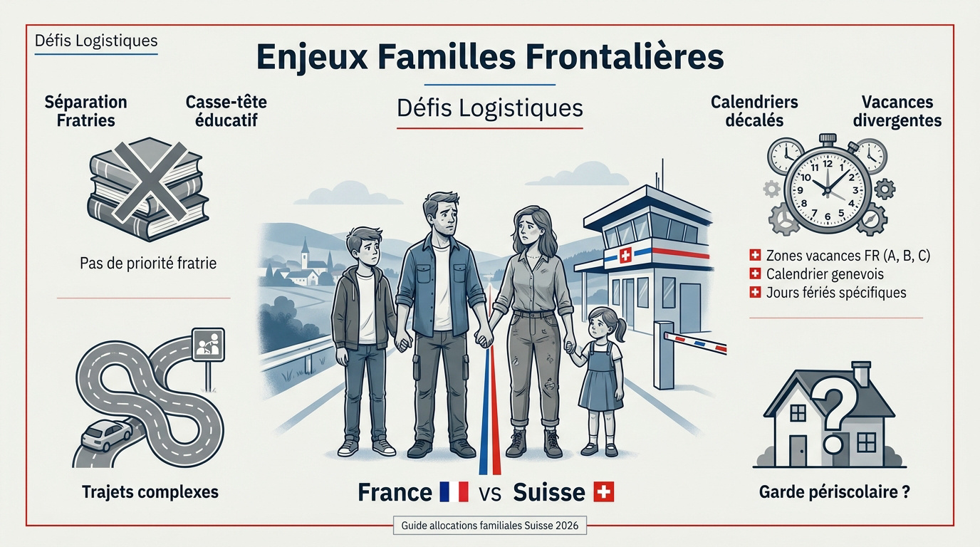Défis logistiques et organisation scolaire pour les familles frontalières à Genève