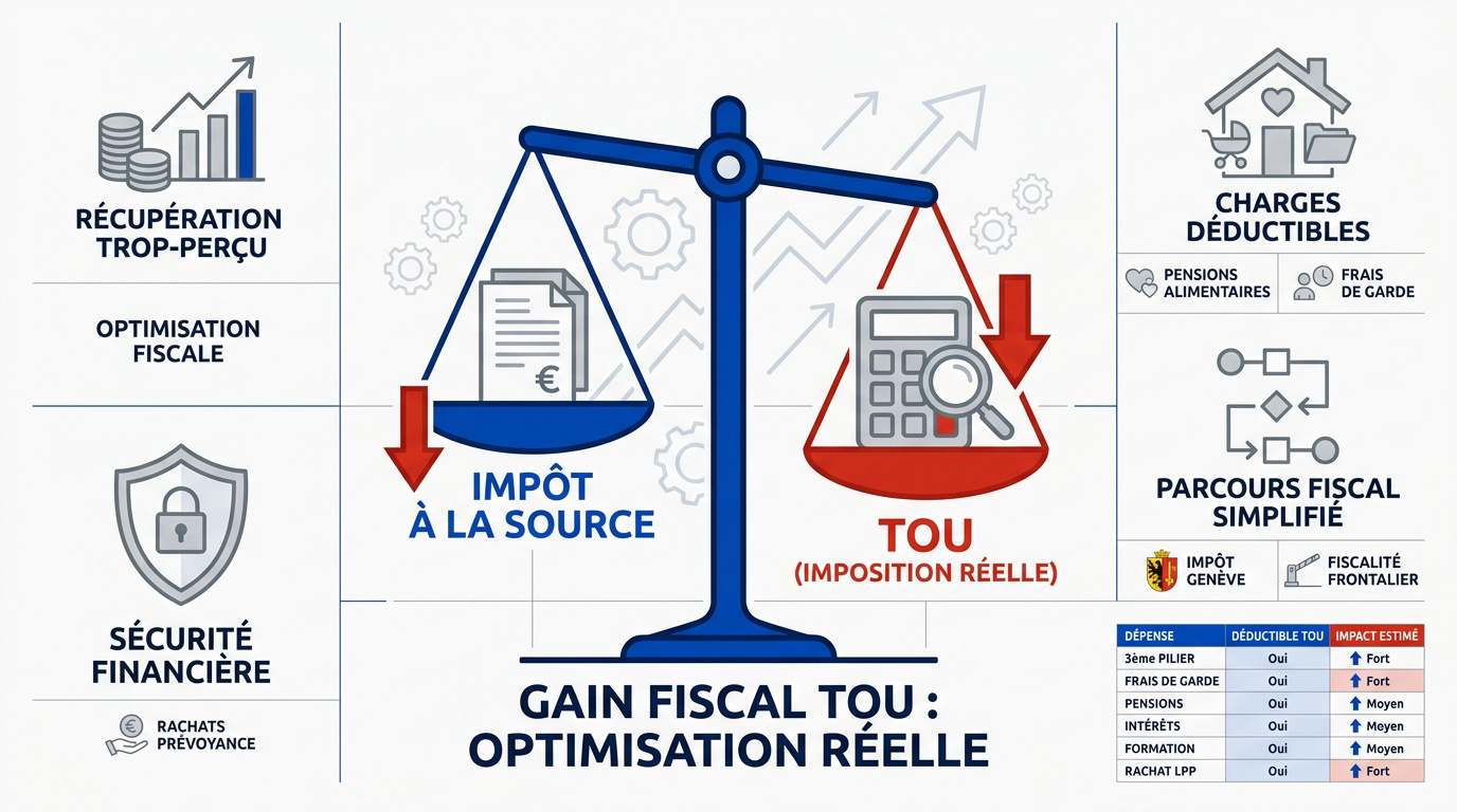 Simulation du gain fiscal via la taxation ordinaire ultérieure à Genève