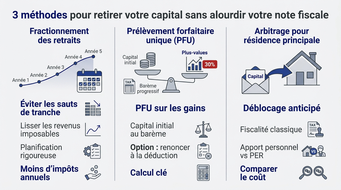 Stratégies d'optimisation fiscale pour le retrait du capital PER
