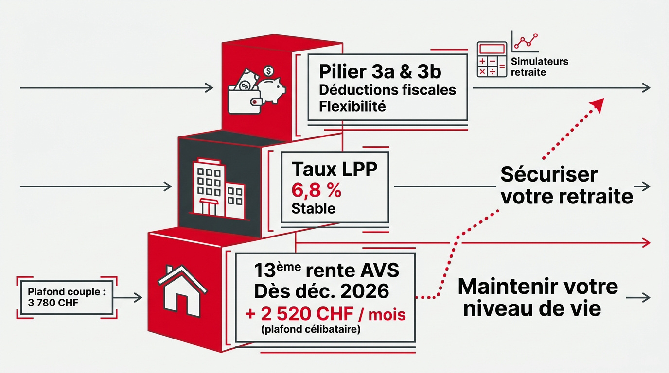 Stratégies d'optimisation de la prévoyance vieillesse en Suisse pour 2026 incluant AVS et LPP