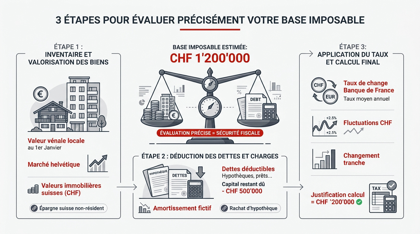 Évaluation du patrimoine immobilier en Suisse pour l'IFI français