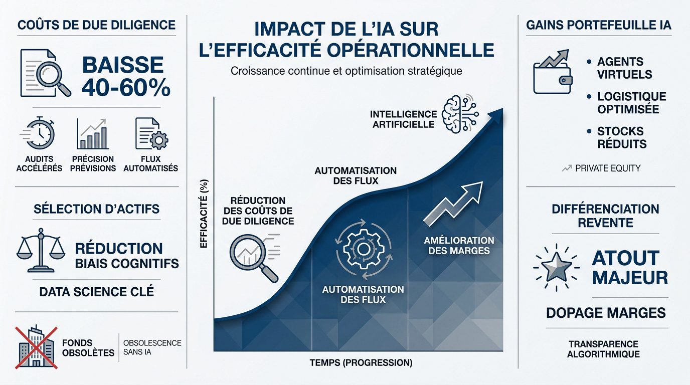 Impact de l'intelligence artificielle sur l'efficacité opérationnelle et la réduction des coûts en private equity