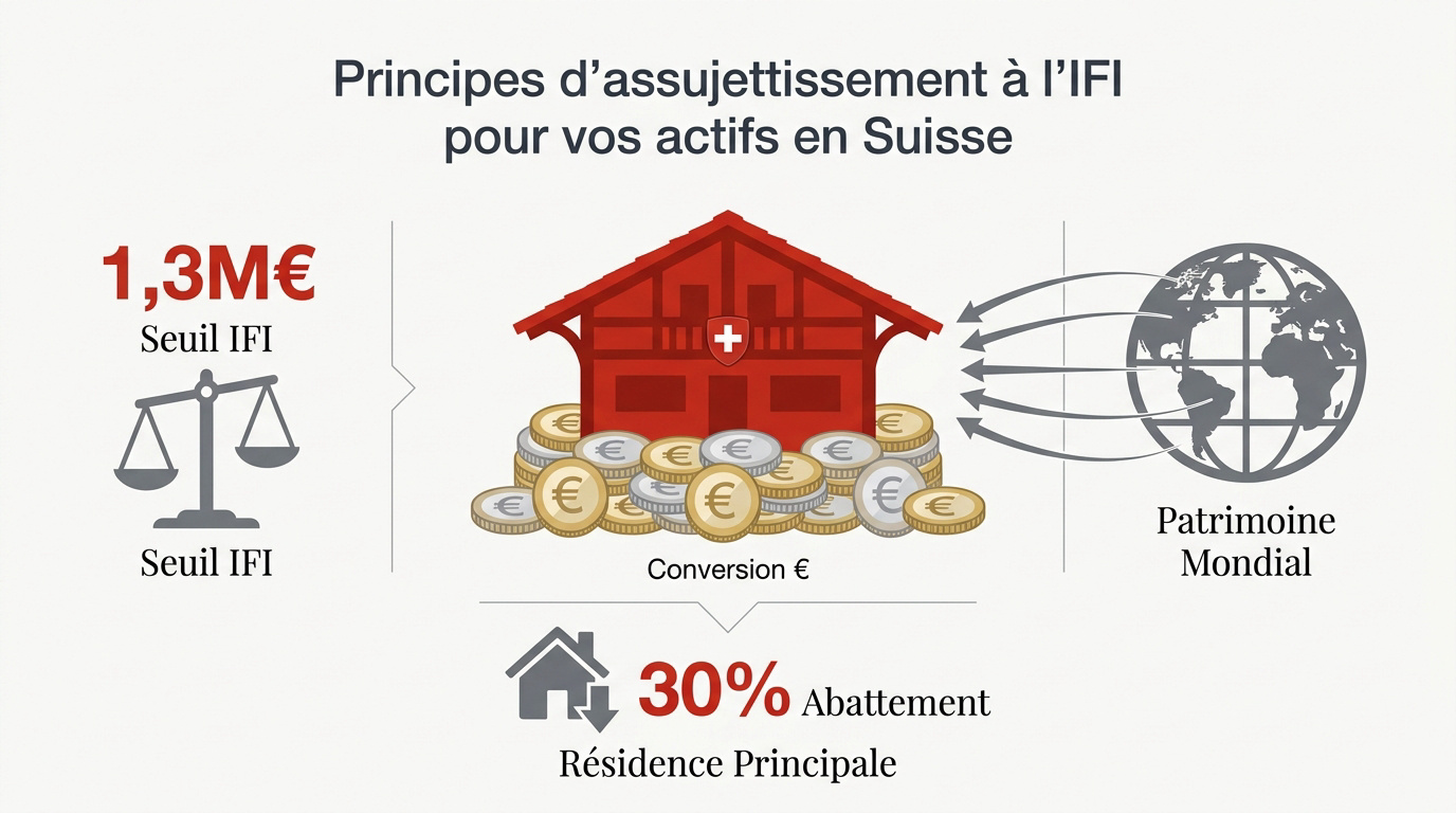 Représentation du patrimoine immobilier franco-suisse soumis à l'IFI